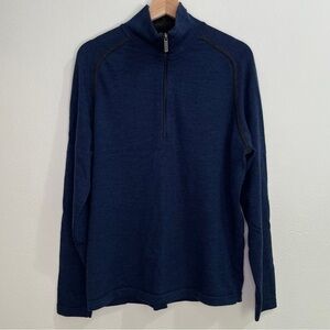 Smartwool Classic Thermal Merino Base Layer 1/4 Zip - Blue Heather